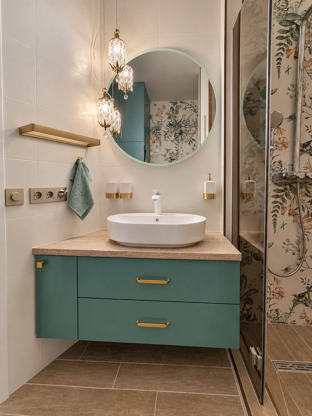 Green bathroom furniture