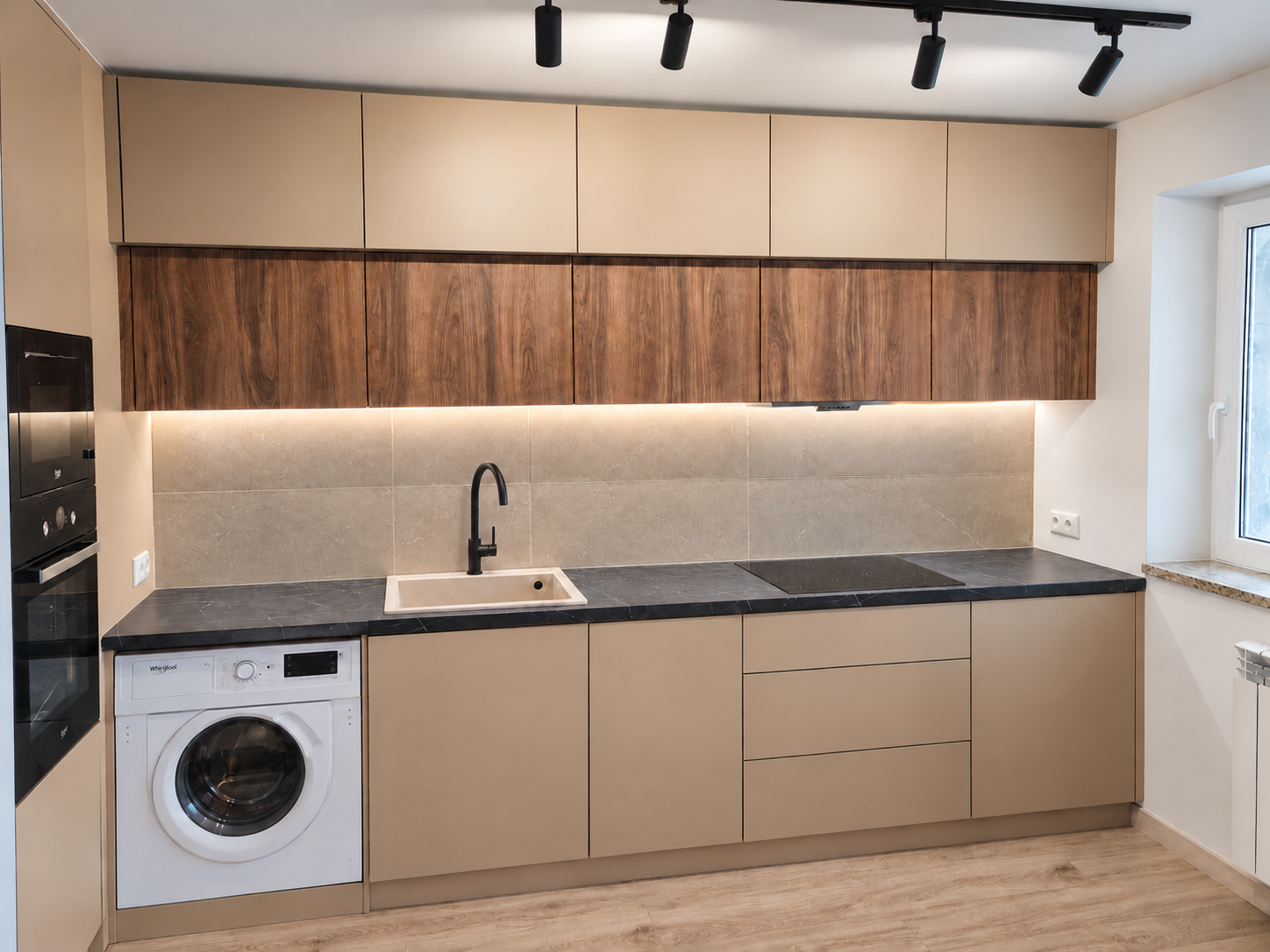 Kitchen with warm wood texture